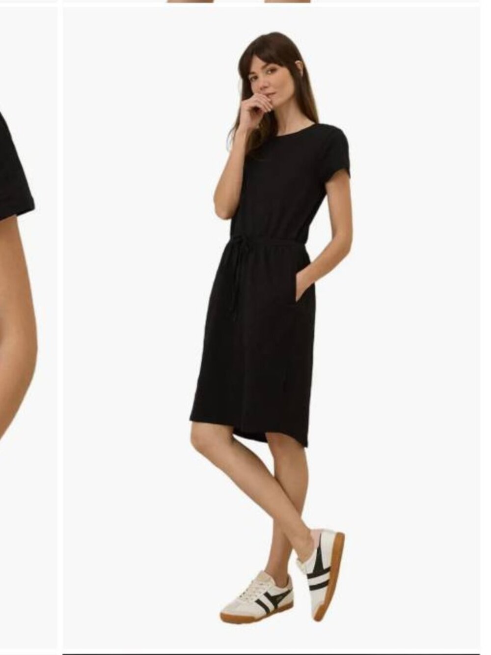 Pact Organic Cotton Relaxed Slub Weekend Dress Black Size M